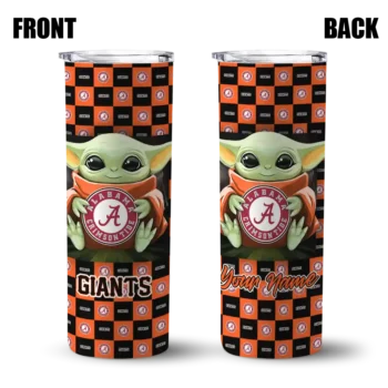 custom san francisco giants yoda cozy orange black skinny tumbler fashion forward.webp