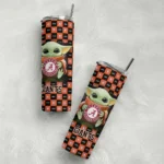 custom san francisco giants yoda cozy orange black skinny tumbler best selling.webp