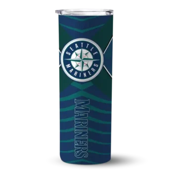 custom seattle mariners camo texture navy blue skinny tumbler best selling.webp