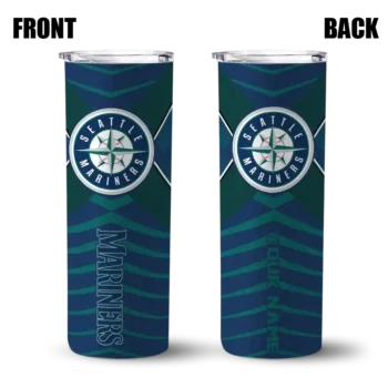 custom seattle mariners camo texture navy blue skinny tumbler fashion forward.webp