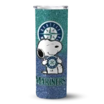 custom seattle mariners snoopy attitude navy blue skinny tumbler best selling.webp