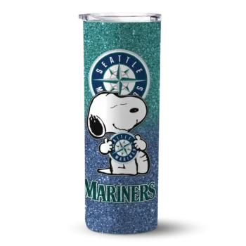 custom seattle mariners snoopy attitude navy blue skinny tumbler best selling.webp