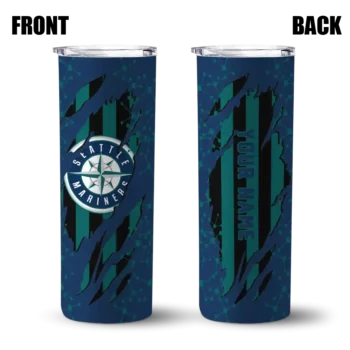 custom seattle mariners star pop navy blue black skinny tumbler fashion forward.webp