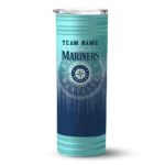 custom seattle mariners swirl texture navy blue skinny tumbler best selling.webp