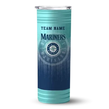 custom seattle mariners swirl texture navy blue skinny tumbler best selling.webp