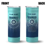 custom seattle mariners swirl texture navy blue skinny tumbler best selling.webp