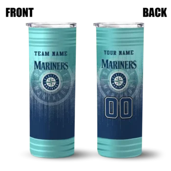 custom seattle mariners swirl texture navy blue skinny tumbler fashion forward.webp