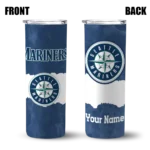 custom seattle mariners torn band navy blue white skinny tumbler best selling.webp