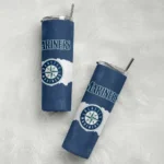 custom seattle mariners torn band navy blue white skinny tumbler best selling.webp
