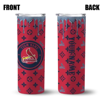 custom st louis cardinals camo streak red skinny tumbler fashion forward.webp