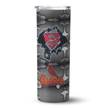 custom st louis cardinals chevron v red gray skinny tumbler best selling.webp