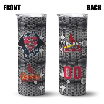 custom st louis cardinals chevron v red gray skinny tumbler fashion forward.webp
