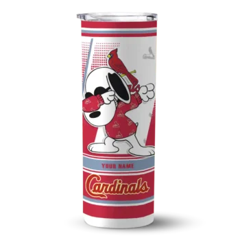 custom st louis cardinals snoopy dog red white skinny tumbler best selling.webp