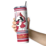 custom st louis cardinals snoopy dog red white skinny tumbler best selling.webp