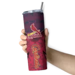 custom st louis cardinals spiral burst print red skinny tumbler best selling.webp