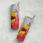 custom st louis cardinals winnie the pooh red gray skinny tumbler best selling.webp