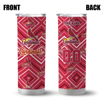 custom st louis cardinals zipper leopard red skinny tumbler fashion forward.webp