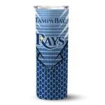 custom tampa bay rays chevron stripes navy skinny tumbler best selling.webp