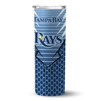 custom tampa bay rays chevron stripes navy skinny tumbler best selling.webp