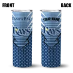 custom tampa bay rays chevron stripes navy skinny tumbler best selling.webp