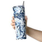 custom tampa bay rays claw marks navy white skinny tumbler best selling.webp