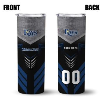 custom tampa bay rays hexagon honeycomb navy black skinny tumbler fashion forward.webp