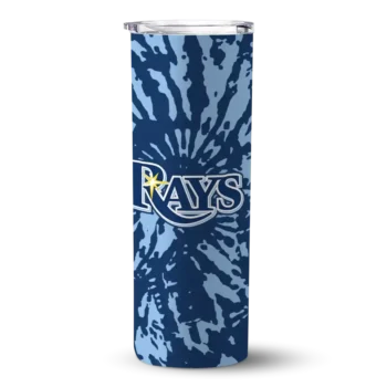 custom tampa bay rays metallic grid navy skinny tumbler best selling.webp