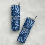 custom tampa bay rays metallic grid navy skinny tumbler best selling.webp