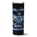 custom tampa bay rays rose romance navy black skinny tumbler best selling.webp