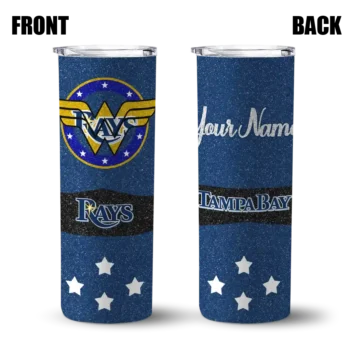 custom tampa bay rays star cluster navy skinny tumbler fashion forward.webp