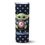 custom tampa bay rays yoda cozy navy black skinny tumbler best selling.webp