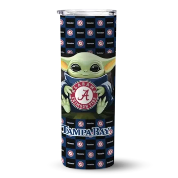 custom tampa bay rays yoda cozy navy black skinny tumbler best selling.webp