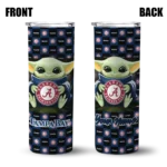 custom tampa bay rays yoda cozy navy black skinny tumbler best selling.webp