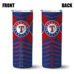 custom texas rangers camo texture blue skinny tumbler best selling.webp