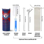 custom texas rangers camo texture blue skinny tumbler best selling.webp