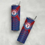 custom texas rangers camo texture blue skinny tumbler best selling.webp