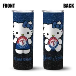 custom texas rangers hello kitty blue black skinny tumbler best selling.webp