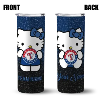 custom texas rangers hello kitty blue black skinny tumbler fashion forward.webp
