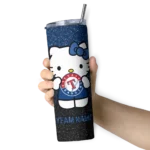 custom texas rangers hello kitty blue black skinny tumbler best selling.webp