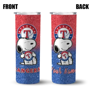 custom texas rangers snoopy attitude blue skinny tumbler fashion forward.webp