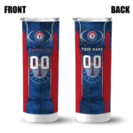 custom texas rangers stacked diamond blue skinny tumbler best selling.webp