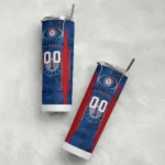 custom texas rangers stacked diamond blue skinny tumbler best selling.webp