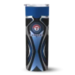 custom texas rangers superman emblem blue black skinny tumbler best selling.webp