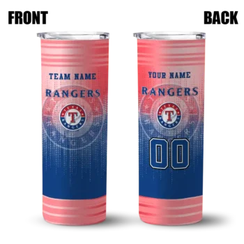 custom texas rangers swirl texture blue skinny tumbler fashion forward.webp