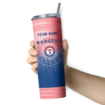 custom texas rangers swirl texture blue skinny tumbler best selling.webp