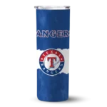 custom texas rangers torn band blue white skinny tumbler best selling.webp