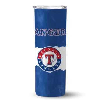 custom texas rangers torn band blue white skinny tumbler best selling.webp