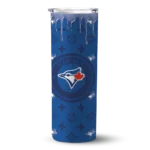 custom toronto blue jays camo streak blue skinny tumbler best selling.webp