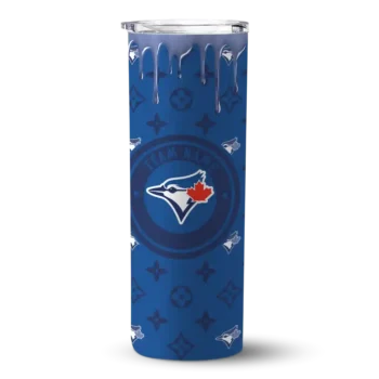 custom toronto blue jays camo streak blue skinny tumbler best selling.webp