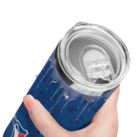 custom toronto blue jays camo streak blue skinny tumbler best selling.webp